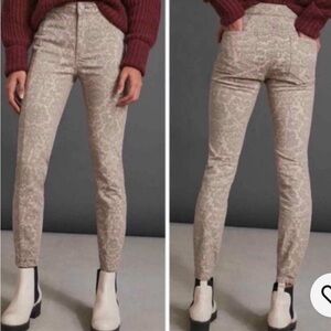 NEW Anthropologie SIZE 25 PETITE Pilcro Flocked Baroque  High Rise Skinny Jeans